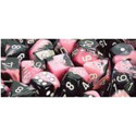12ct D6 dice 16mm Gemini Dice Black/Pink White CHX26630