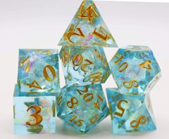 Foam Brain Games - Sharp Edge Resin RPG Dice Set - Icy Pond