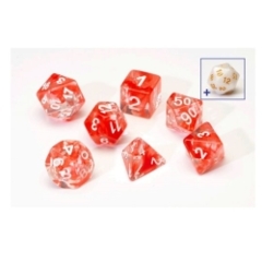 7CT TRANSLUCENT POLY DICE SET - RED CLOUD RESIN SIRIUS DICE SDZ000109