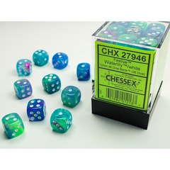 D6 -- 12mm Festive Dice, Waterlily/White, 36ct CHX27946