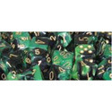 12ct D6 dice 16mm Gemini Dice Black Green/Gold CHX26639