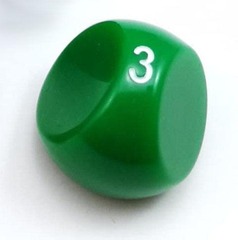 Foam Brain Games - Green 3 Sided Die - D3