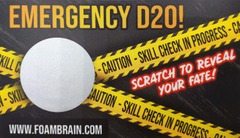 Foam Brain Games - Emergency D20 Scratch Off Card (Pack of 10 cards)
