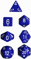 Chessex 7ct RPG Set - Opaque: Blue/White CHX25406