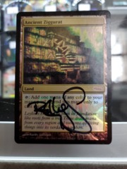 Ancient Ziggurat - FNM Promo foil signed - Slight Play