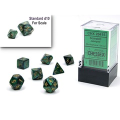 Scarab: Jade/ Gold Mini-Polyhedral 7-Die Set CHX20415