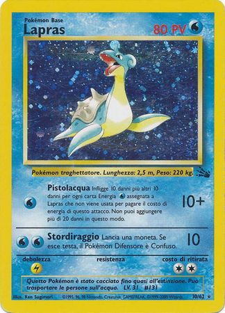 Lapras - 10/62 - Holo Rare - Unlimited Edition Italian