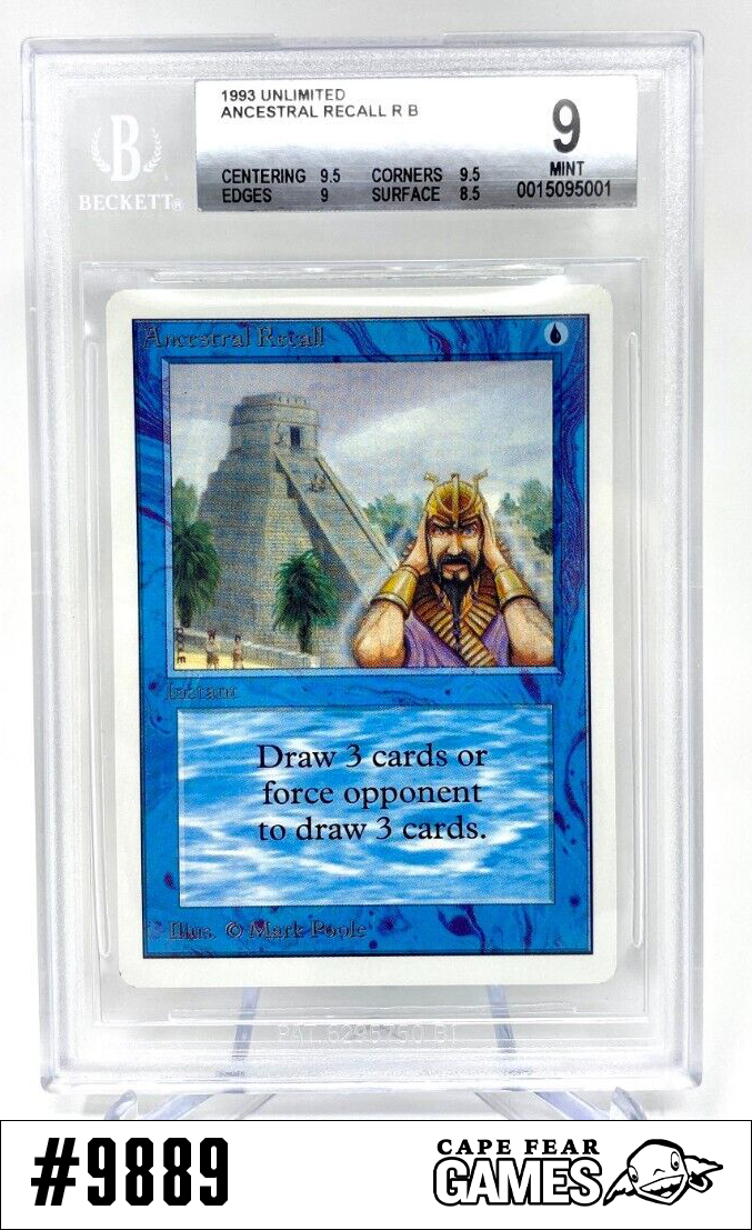 MTG Ancestral Recall - Unlimited - BGS 9 - #9889, NM-Mint