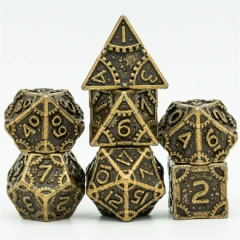 STEAMPUNK BRONZE RPG METAL DICE SET