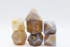 Gray Agate - Gemstone Engraved with Gold