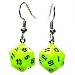 CHX54205 Chessex Manufacturing Hook Earrings VTX Bright Green Mini d20