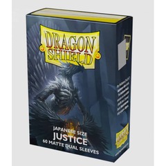 DRAGON SHIELD SLEEVES: JAPANESE MATTE DUAL SILVER SHEEN METALLIC: JUSTICE (60CT)