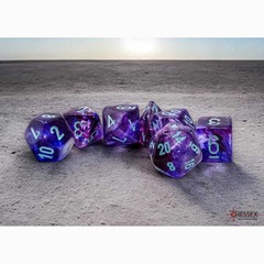 7CT MEGA-HEDRAL DICE SET: NEBULA NOCTURNAL LUMINARY WITH TURQUOISE 22547