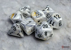 CHX30067 Chessex Manufacturing 7-set Lab: Marble Calcite/blue polyhedral dice