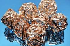 COPPER HOLLOW HEARTS RPG METAL DICE SET