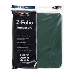 BCW SUPPLIES: Z-FOLIO FOR TOPLOADERS 9-POCKET LX GREEN (1-ZF9LX-TLCH-S-GRN)