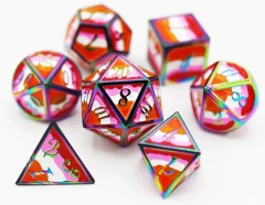 Community Lesbian Pride Flag - RPG Metal Dice Set