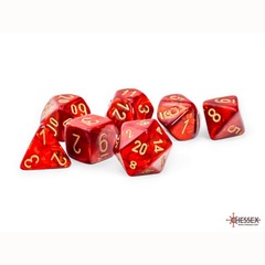 7CT MEGA-HEDRAL DICE SET: SCARAB SCARLET WITH GOLD 22414