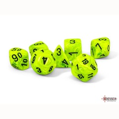 7CT MEGA-HEDRAL DICE SET: VORTEX BRIGHT GREEN WITH BLACK