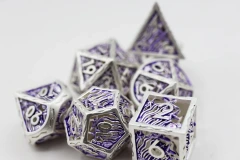 Seascape: Silver & Purple - Hollow Metal RPG Dice