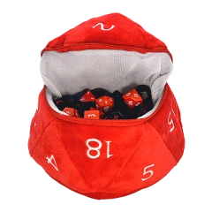 Ultra Pro - D20 Plush Dice Bag -  Red/White for Dungeons and Dragons