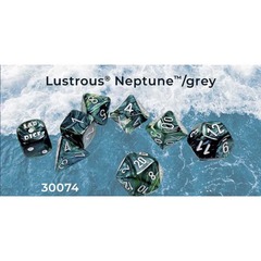 7CT LAB DICE (SERIES 9): LUSTROUS NEPTUNE WITH GREY - CHX30072