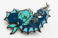 Dice Dragon Pin - Water