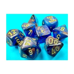 CHX 30055 - Lustrous Azurite/Gold Polyhedral 7-Die Set