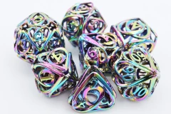 BURNT OPAL HOLLOW HEARTS RPG METAL DICE SET