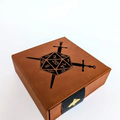 D20 Swords - D&D - Vegan Leather Dice Box