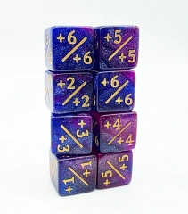 +1/+1 Dark Blue & Purple Glitter Counters for Magic - set of 8