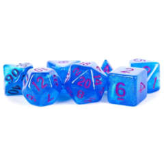 16MM ACRYLIC POLY SET: STARDUST - BLUE W/ PURPLE NUMBERS