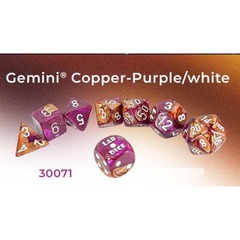 7CT LAB DICE (SERIES 9): LUMINARY GEMINI COPPERPURPLE WITH WHITE - CHX30071