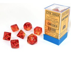 7ct Polyhedral Set - Gemini Translucent Red-Yellow/gold CHX26468