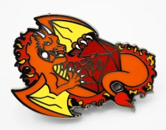 Dice Dragon Pin - Fire