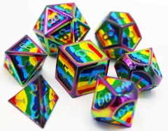 Rainbow Pride Flag - RPG Metal Dice Set