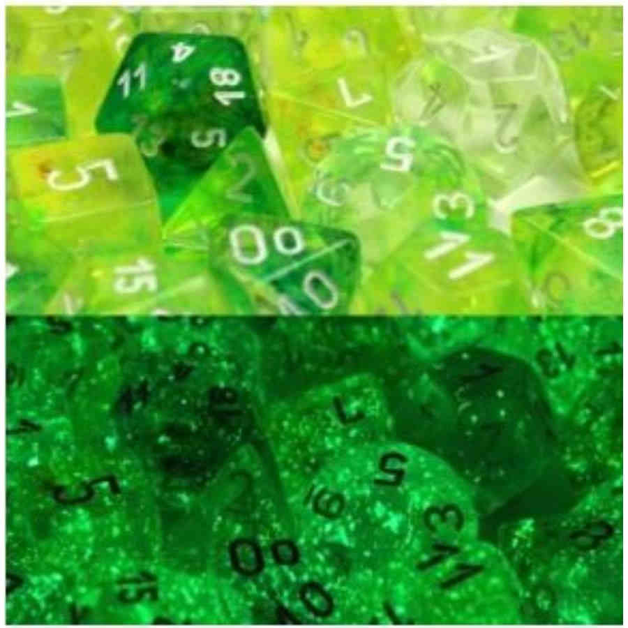Nebula Spring/White Luminary Polyhedral 7-Die Set - CHX30018