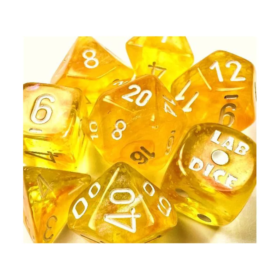 CHX 30053 - Borealis Canary/White Polyhedral 7-Die Set