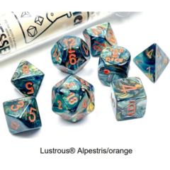 7CT LAB DICE (SERIES 5): LUSTROUS ALPESTRIS / ORANGE - CHX30049