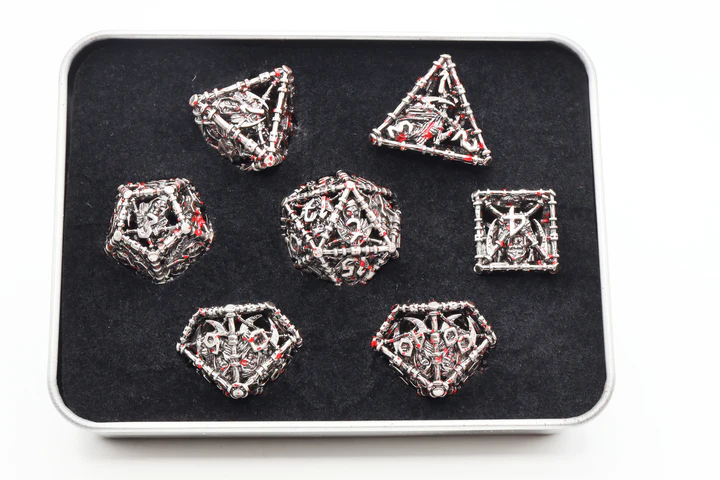 GRIM SCYTHE SANGUINE RPG METAL DICE SET