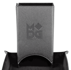 Fold Up Leather Dice Tower: Black