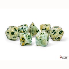 7CT MEGA-HEDRAL DICE SET: MARBLE GREEN WITH DARK GREEN 22409