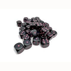 12MM 36CT D6 BLOCK: OPAQUE BLACK WITH PINK CHX25848