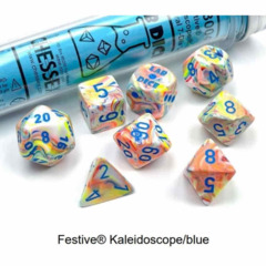 7CT LAB DICE (SERIES 5): FESTIVE KALEIDOSCOPE / BLUE - CHX30047