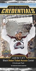 2022-23 Upper Deck Credentials Hockey Booster Pack