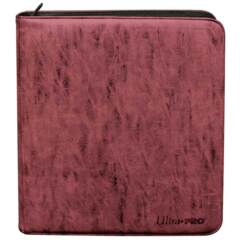 Ultra Pro - Zippered 12-Pocket Premium PRO-Binder - Suede Collection: Ruby