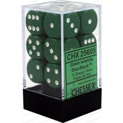 Opaque Green/White 12 D6