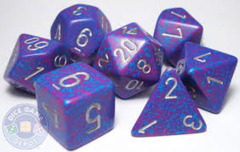 Speckled Silver Tetra Polyhedral 7-Die Set