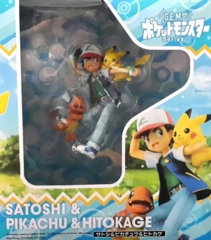 Satoshi & Pikachu & Hitokage Figure