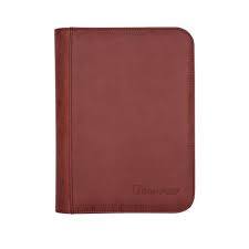 Ultra Pro 4-Pocket Zippered Pro-Binder: Suede - Ruby